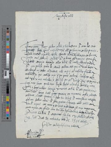 Juan Ortiz de Guzman letter to Gonzalo Pizarro