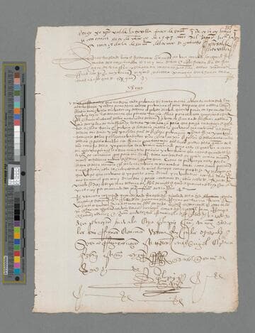 Carlos V, Emperor of Germany and King of Spain, copy of document to the Officials of Santa Marta