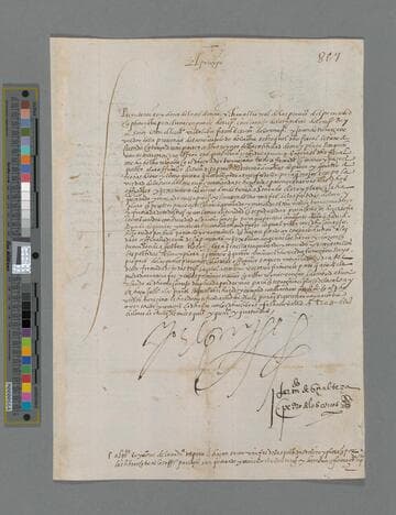 Felipe II, King of Spain, letter to Audiencia Real del Peru