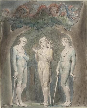 Illustration 4 to Milton's "Comus": The Brothers Meet the Attendant Spirit in the Wood
