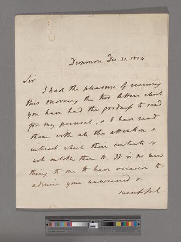 [Grenville, William Wyndham, Baron] Grenville. Letter to Thomas Clarkson