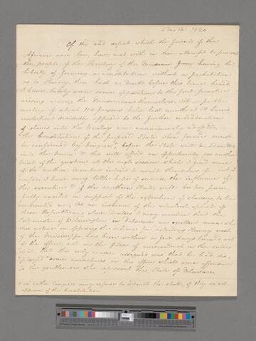 [Note on] Missouri Question