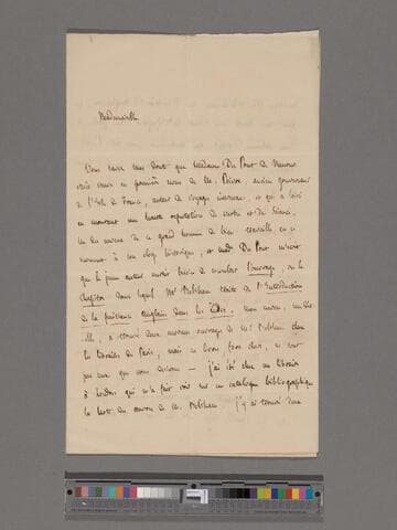 Desmousslaux, de Givre Gaston. Letter to [unknown]