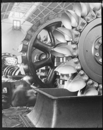 Disassembled unit on generator floor in Kern River No. 1 Powerhouse