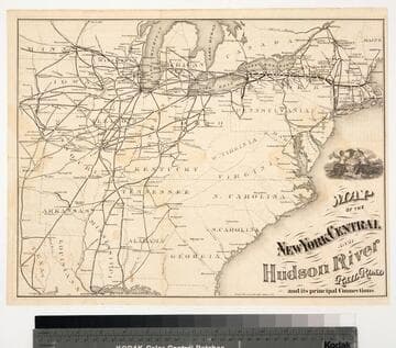 Map of the New York Central and Hudson River Rail Road and its principal connections