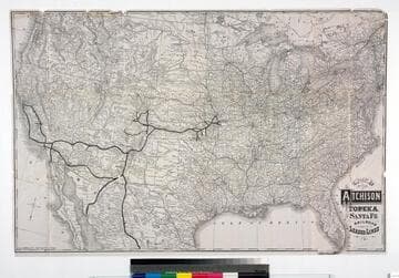 Map of the Atchison Topeka and Santa Fe Railroad and its leased lines