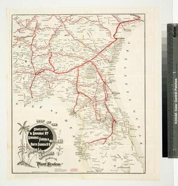 Map of the Charleston & Savannah RY. Savannah, Florida & Western RY. South Florida R.R. and all the routes operated by the peoples line of steamers known as the "plant system."