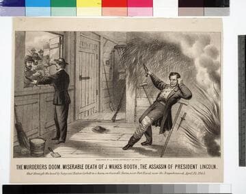 The Murderer's Doom. Miserable Death of J. Wilkes Booth, Assassin of President Lincoln