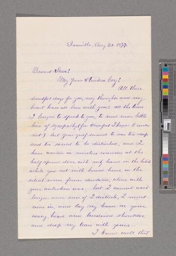 Barton, Clara Harlowe. Letter to Samuel Rich Barton