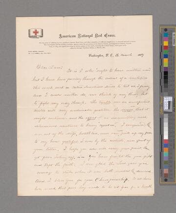Barton, Clara Harlowe. Letter to Samuel Rich Barton