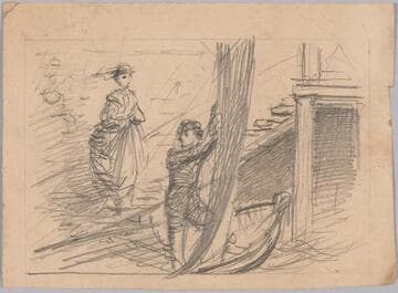 Woman Talking to a Boatman