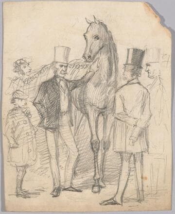 Men Discussing a Horse