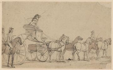 A Lady in a Phaeton Drawn by Six Horses