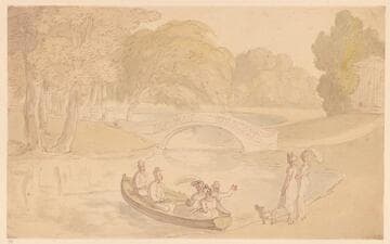 Boating on a Pond in a Park