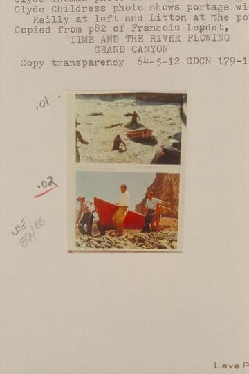 Lining and portaging of Vulcan Rapid.  The Reilly-Litton party