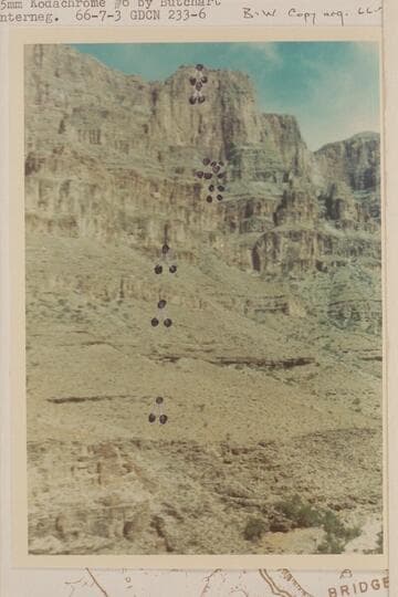 Escape route through the Redwall climbed by Ervin in 1931 above 234 Mile Rapid