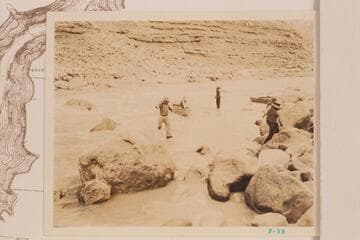 The Dusty Dozen lining skiff at Soap Creek Rapid