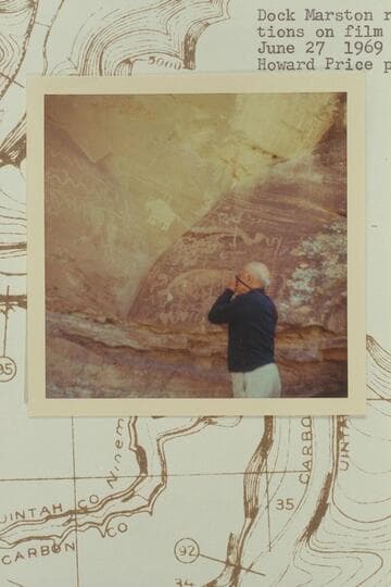 Dock Marston records some inscriptions on film in Nine Mile Canyon
