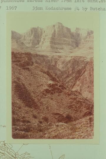 Redwall pinnacles across river from left bank at Mile 230