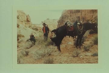 Buck Whitehat and Nasja Begay in camp at Bald Rock Canyon