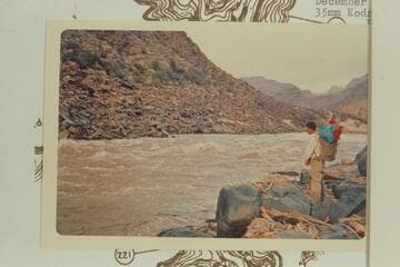 Harvey Butchart at 224 Mile Rapid, left bank