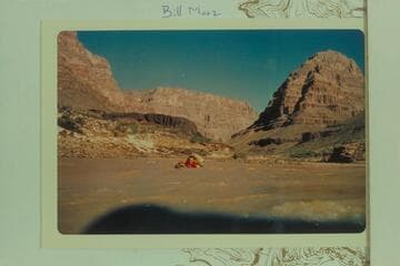 Mile 214 1/2 looking upstream.  Float on air mattresses from Mile 209 to Separation Rapid.  A lava remnant is on right bank