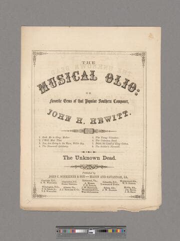 The unknown dead : as sung by Miss Ella Wren / written and composed by John H. Hewitt