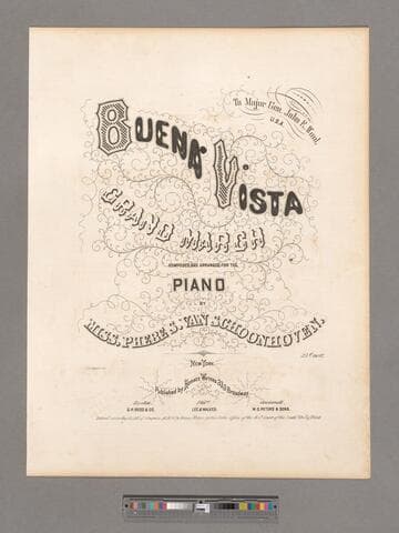 Buena Vista grand march / composed and arranged for the piano by Miss Phebe S. Van Schoonhoven