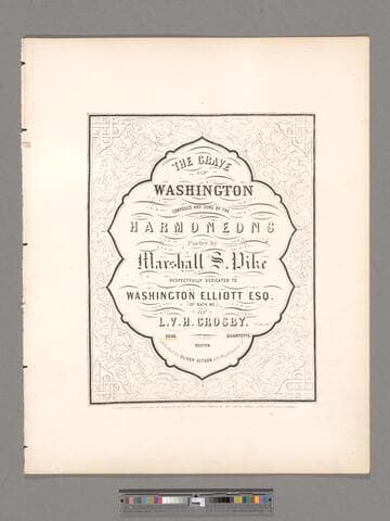 The grave of Washington / arranged as a quartette by Edward L. White
