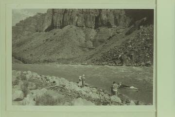 Lining Hance Rapid after portage of upper part; Wright-Stavely party