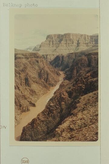 Up river from Gneiss Canyon.  Bridge Canyon Rapid is at the beach at lower left.  Irvin Butte is right of upper center