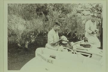 Hugh Cutler and Rod Sanderson; lagoon at Tapeats Creek