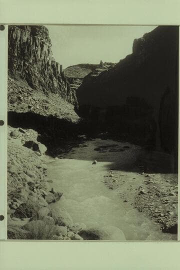 Up Tapeats Creek.  A flood down Tapeats Creek has cut out much of the beach