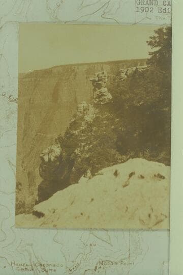 Small pillar near head of Grand View Trail.  Print sent by Glen Dawson