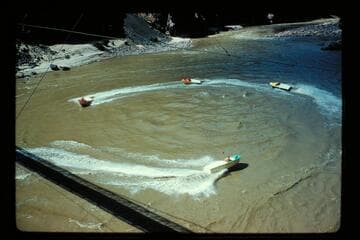 Circling under Bright Angel Bridge