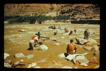 "Kitty" on rocks; Little Colorado River