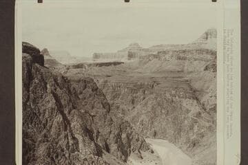 The Colorado River at the bottom of the Grand Canyon.  View may be seen just before starting the long descent to Phantom Ranch