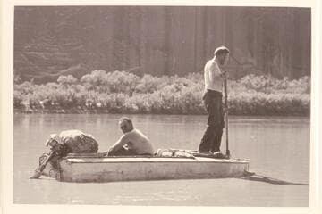 Russell Frazier and George Stone during traverse of Glen Canyon