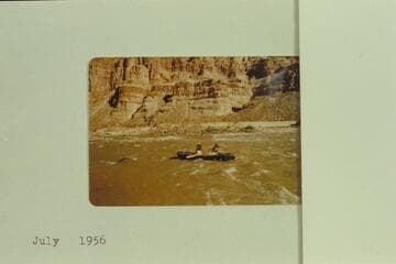 Looie and Dick rowing the "Robert E. Lee" at Mile 200 1/4