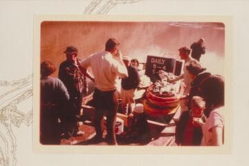 Refreshments on the McClatchy jet boat near the Junction.  The stop was made just above the mouth of the Green River to search for the Kendrick survey marker