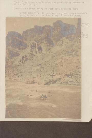 Boat of the Best Expedition entering the head of Rapid #6, Cataract Canyon