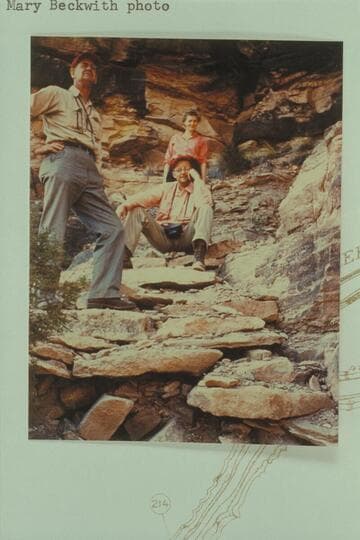 Frank Wright; Mel Hurley; Fern Frost.  Second series of steps near top of Spanish Trail a few feet and around bend from first series.  Names are near the first series