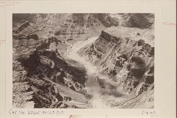 Down Cataract Canyon from Mile 209.5.  Y Canyon is the first canyon on the left and Cross Canyon is just beyond