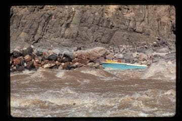"Wee Yellow" on the rocks in Dubendorff Rapids