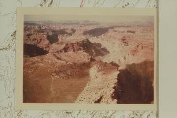 Down the hanging valley at Mile 211.2.  Surprise or Sunrise Valley is at left, Spanish Bottom is upper center and Butler Canyon is upper right