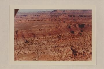 North from east of Cataract Canyon at approximately Mile 213.  Junction Butte is upper center.  Candlestick Tower is quarter left at the upper margin