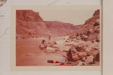 Up river from Mile 204.55.  Bill and Buzz Belknap work the Sportyaks into position