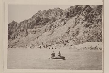 Southwest Explorations in Cataract Canyon.  Mile 208.5, near Cross Canyon.  William Dickinson and Jon Lindbergh