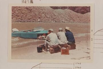 Camp of Harris-Brennan party above mouth of Teapot Canyon--Mile 202.9