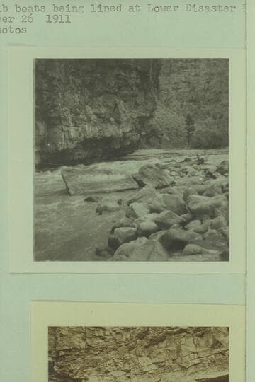 The Kolb boats being lined at Lower Disaster Falls